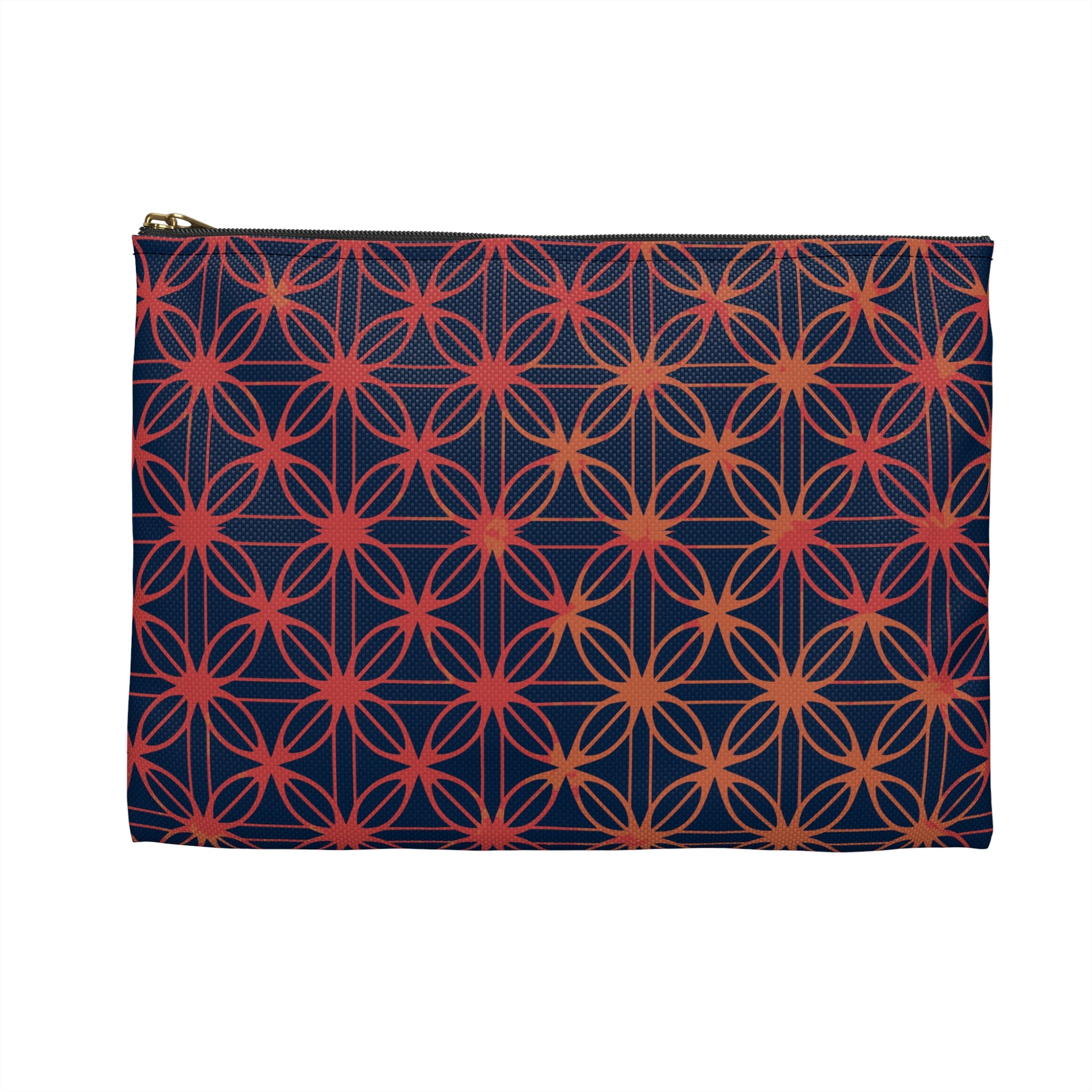 Lily of Life Geometric Background Flat Accessory Pouch