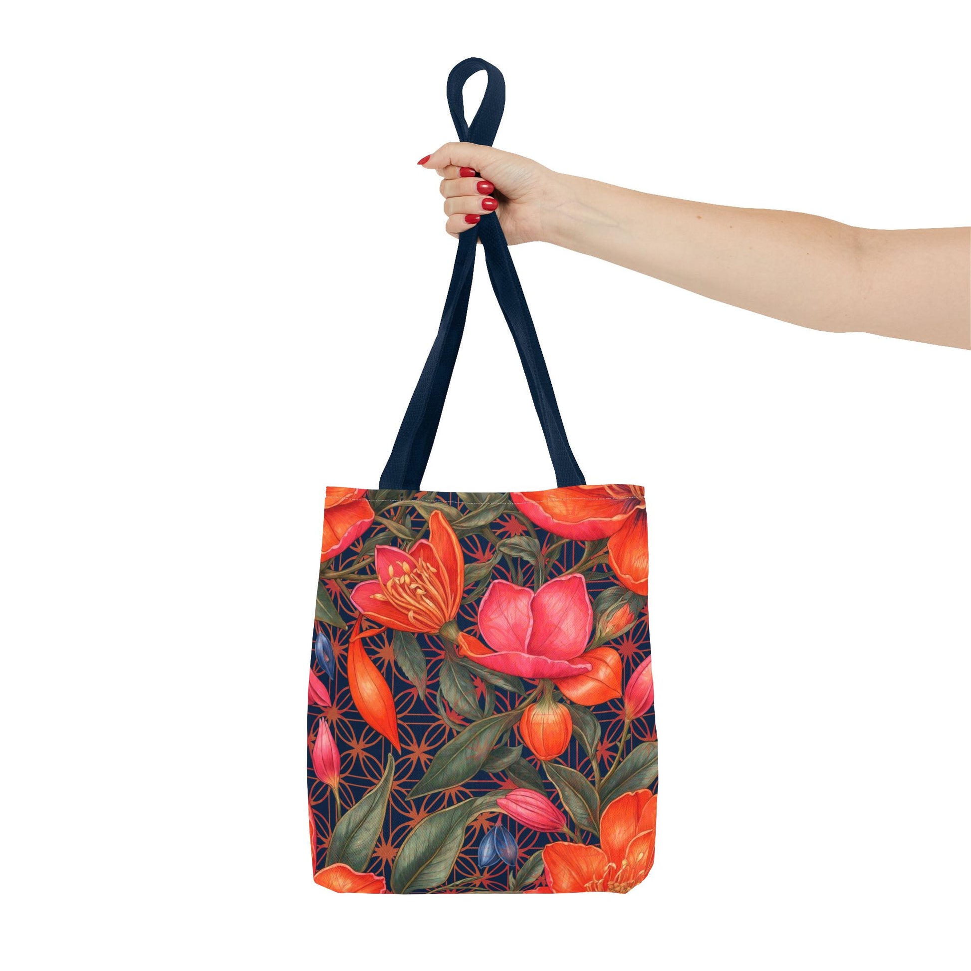 Bundle and Save! Lily of Life Tote Bag and Geometric Background Flat Accessory Pouch