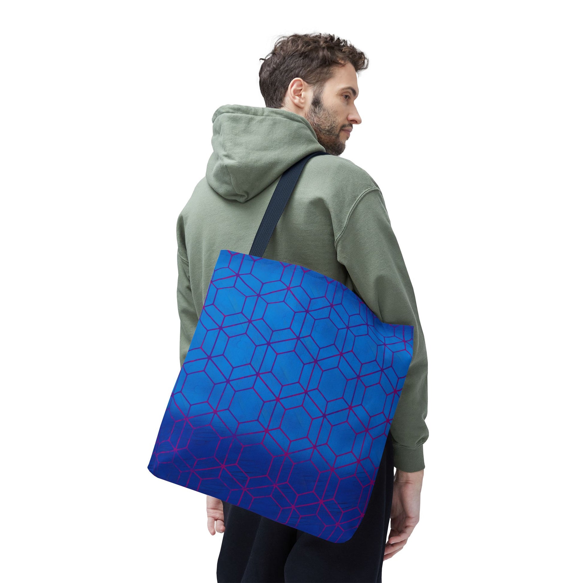 Floral Hex Flame Geometric Background Tote Bag