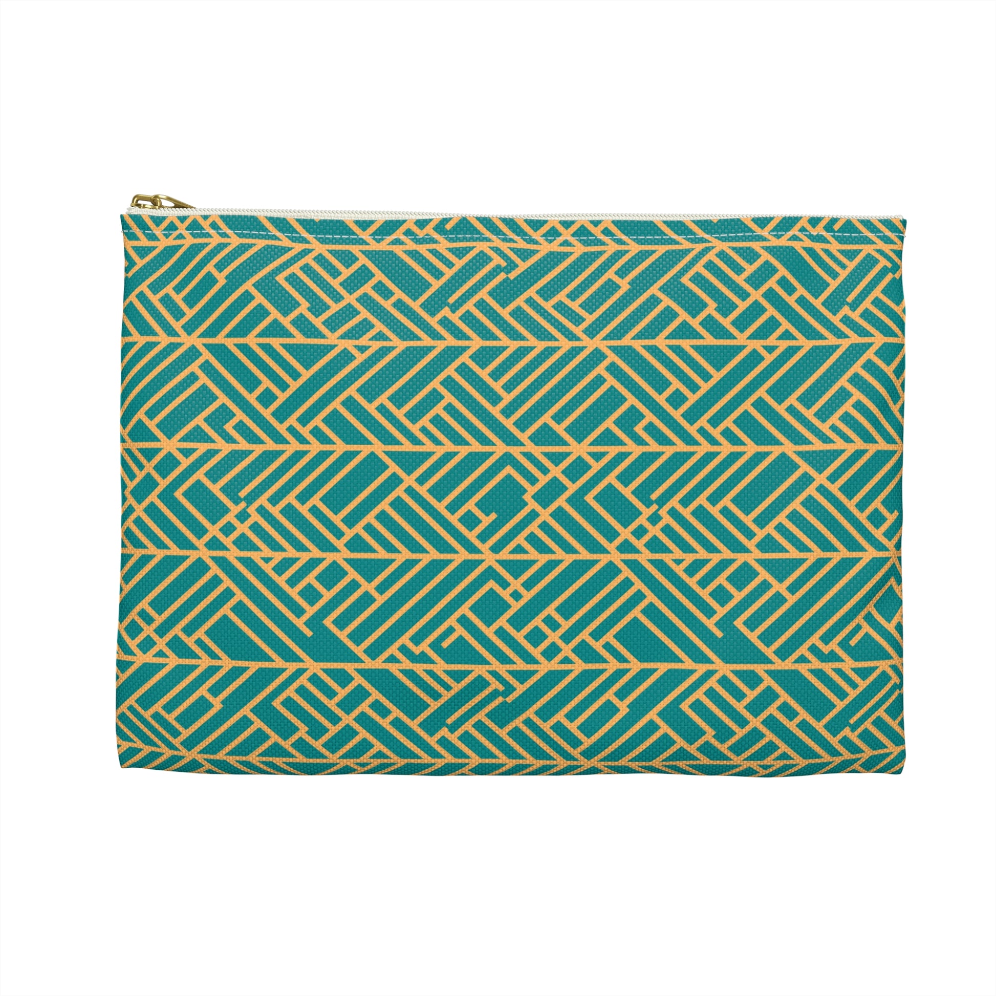 Golden Poppy Matrix Geometric Background Flat Accessory Pouch