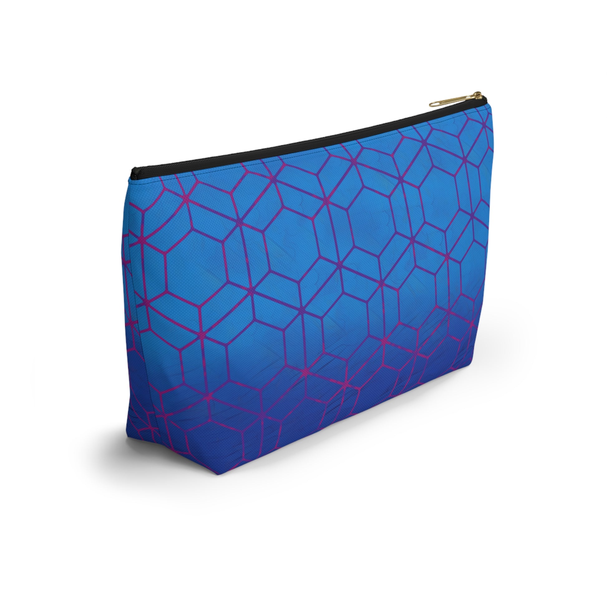 Floral Hex Flame Geometric Background T-Bottom Makeup Bag