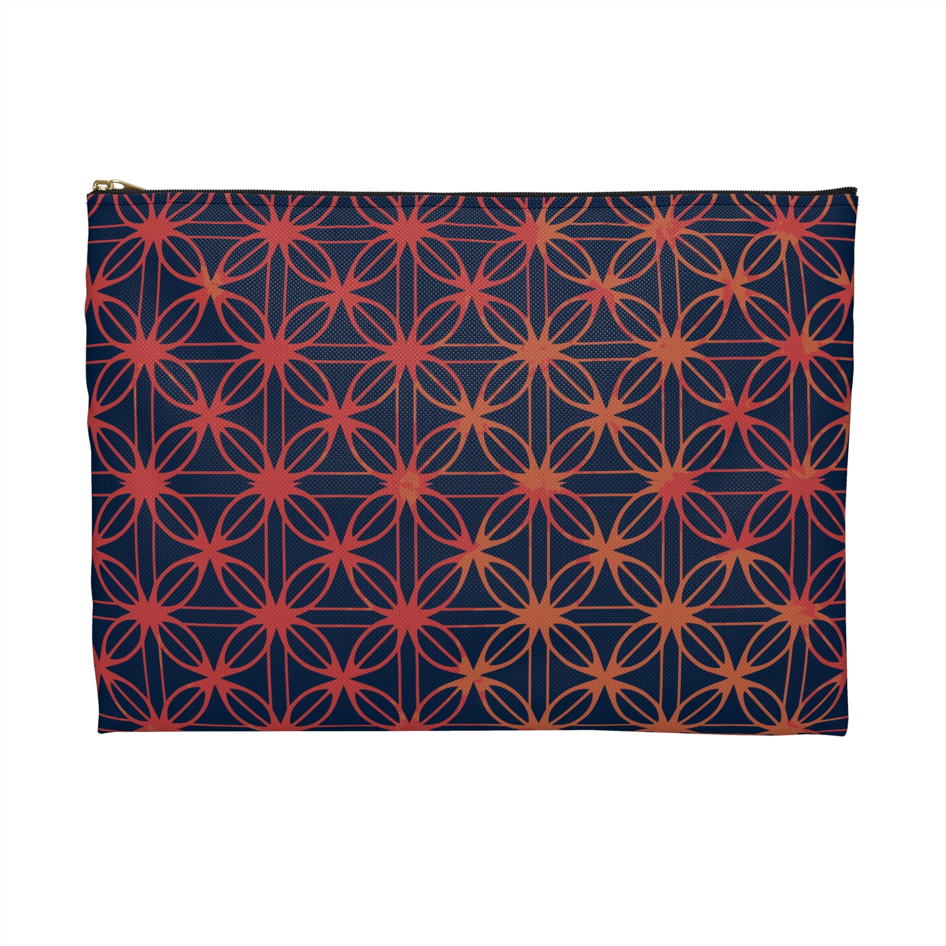 Lily of Life Geometric Background Flat Accessory Pouch