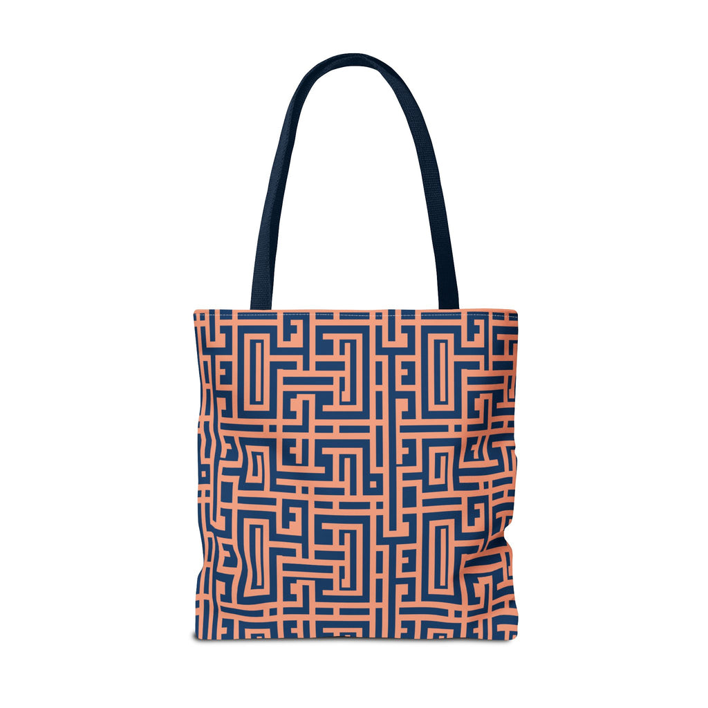 Peony Labyrinth Geometric Background Tote Bag