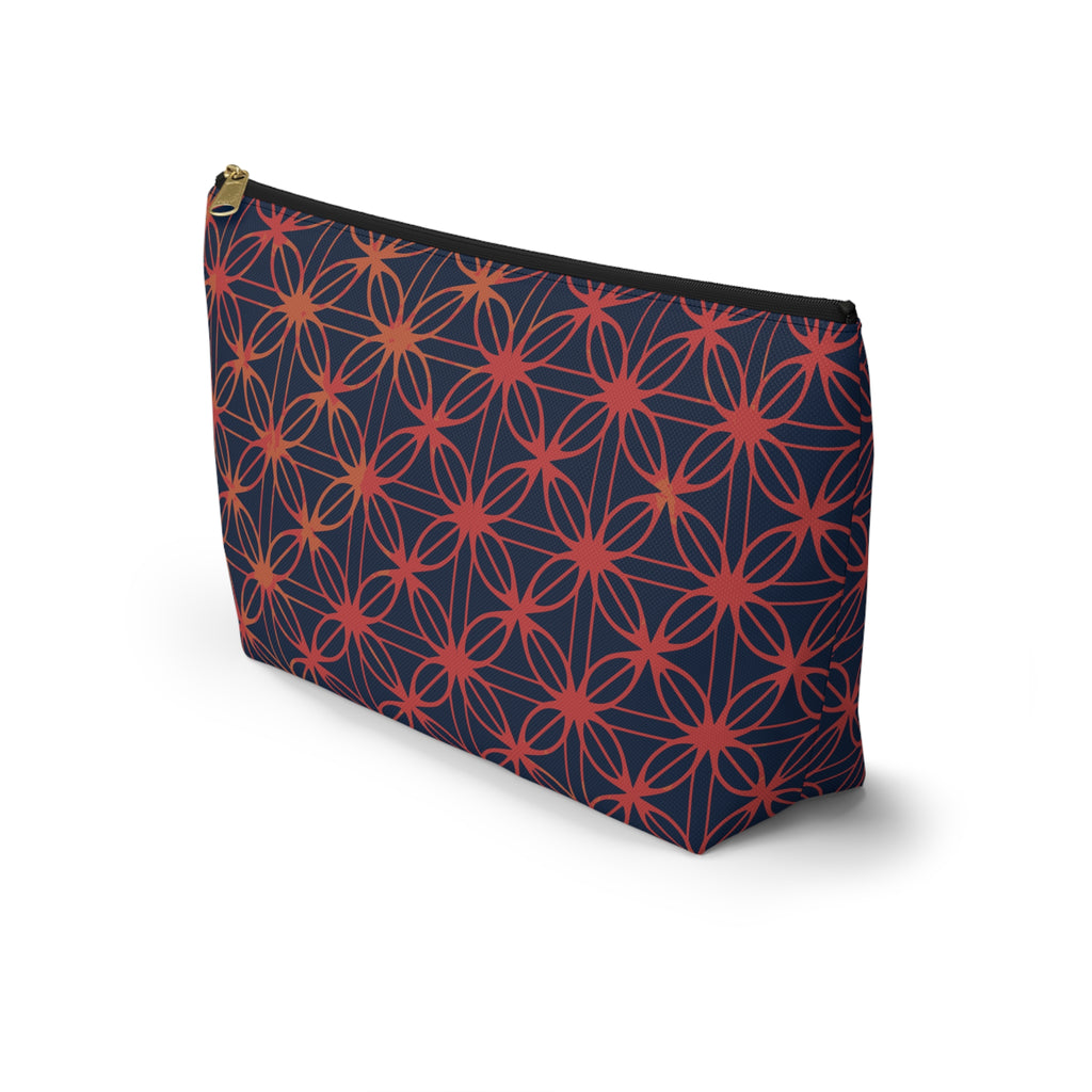Lily of Life Geometric Background T-Bottom Makeup Bag