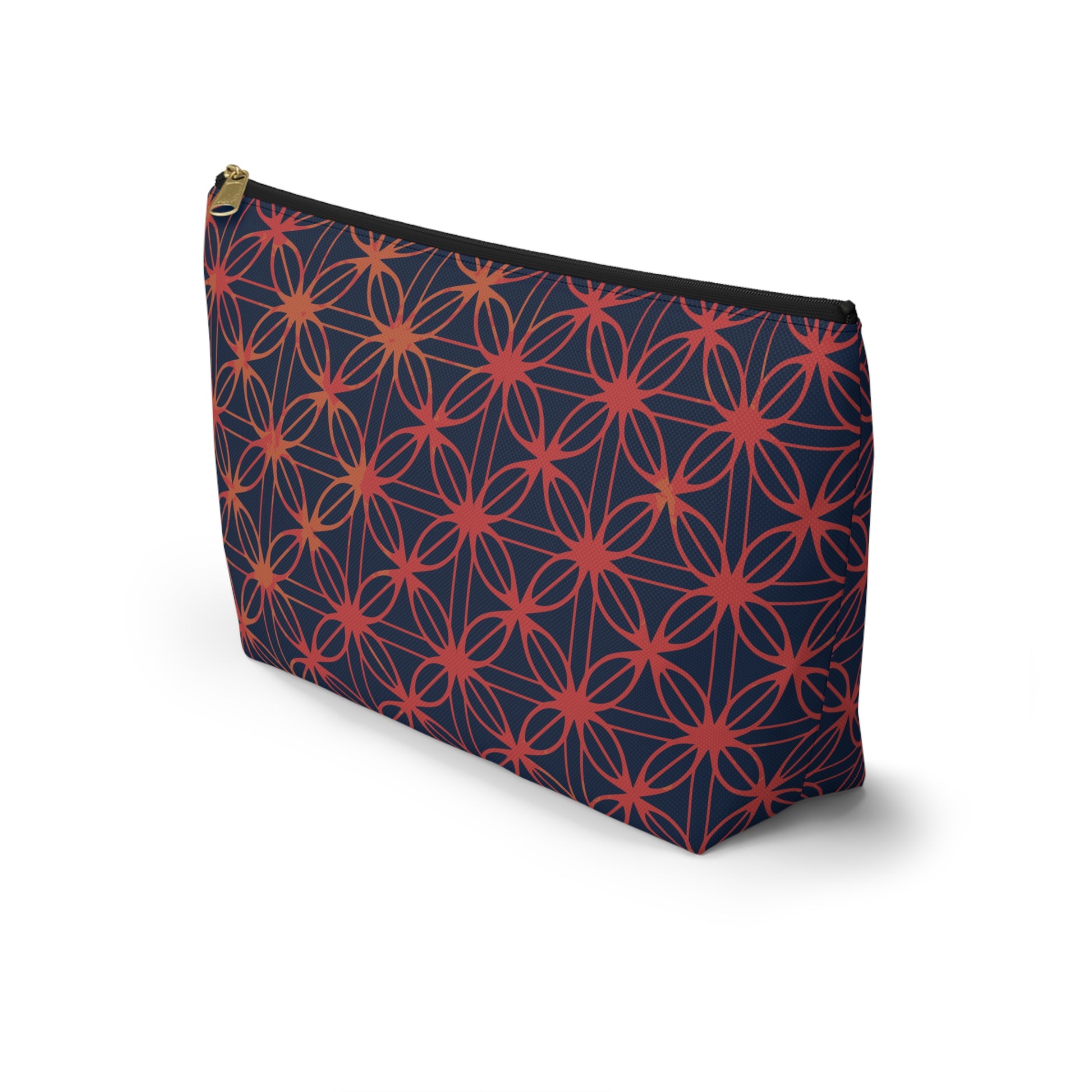 Lily of Life Geometric Background T-Bottom Makeup Bag