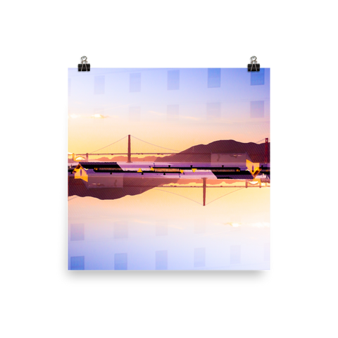 Golden Gate Mirrored 02: Premium Luster Square Print