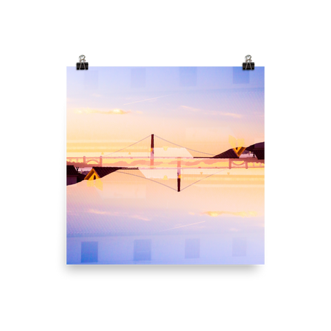 Golden Gate Mirrored 01: Premium Luster Square Print